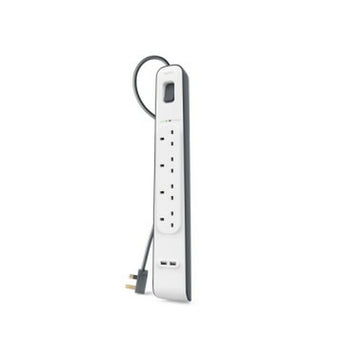 4-voudige Stekkerdoos met Schakelaar Belkin BSV401VF2M USB x 2 (2 m)